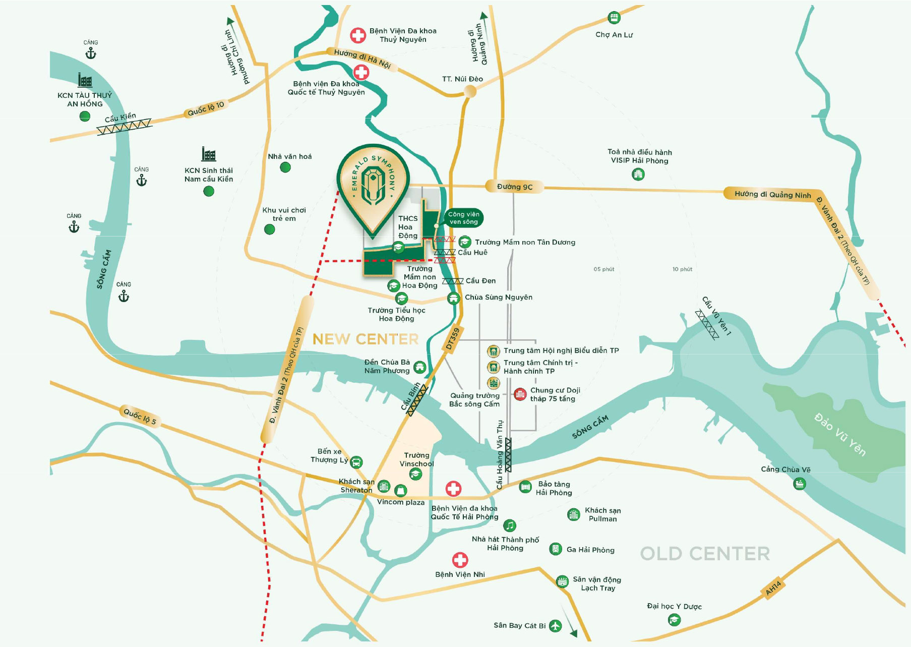 Vị trí dự án Emerald Symphony Hải Phòng