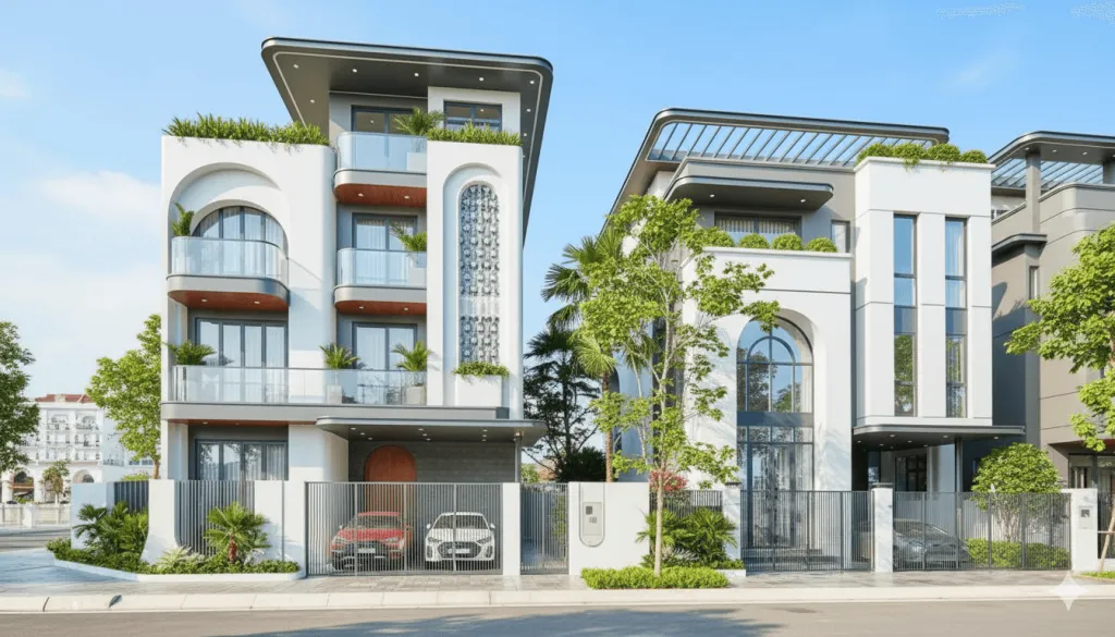 Hình ảnh phối cảnh mẫu biệt thự Hiện đại