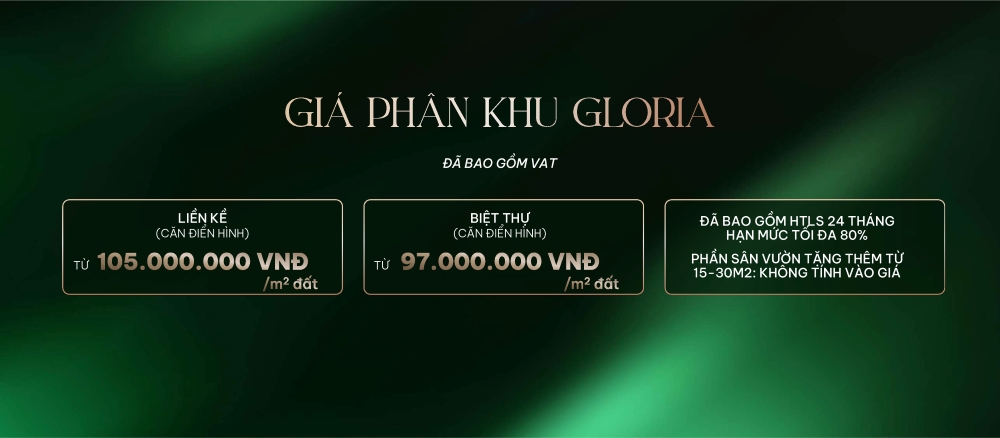 Giá phân khu Gloria tại Doji Emerald Symphony: Mức giá hấp dẫn cho phân khu đầu tiên nhận booking