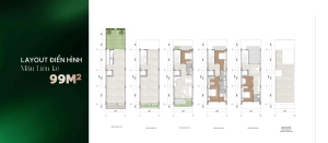 Layout mẫu nhà liền kề điển hình tại dự án Doji Emerald Symphony