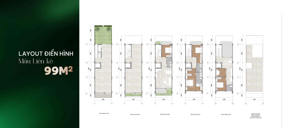 Layout mẫu nhà liền kề điển hình tại dự án Doji Emerald Symphony