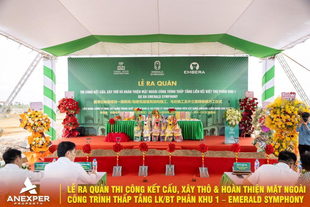Emerald Symphony – Đô thị sinh thái ven sông và giá trị dài hạn từ tiến độ thi công thực tế